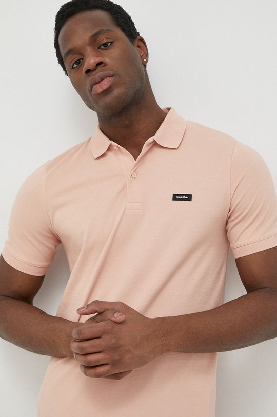 pastelově růžová Polo tričko Calvin Klein