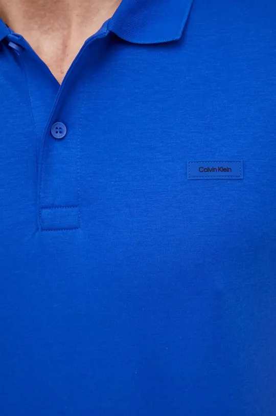 tmavomodrá Bavlnené polo tričko Calvin Klein