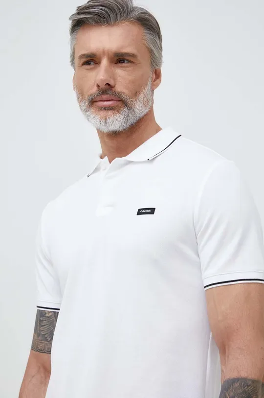 biela Polo tričko Calvin Klein Pánsky