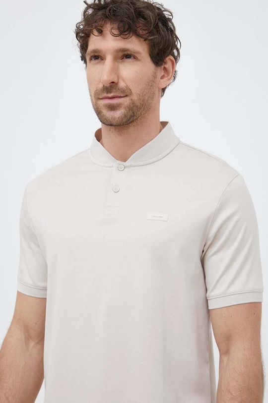 beżowy Calvin Klein polo bawełniane