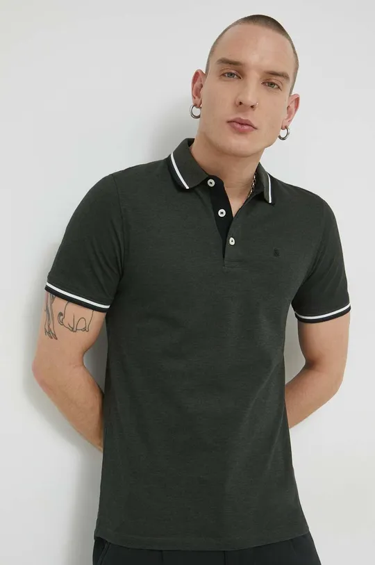 zielony Jack & Jones polo bawełniane JJEPAULOS