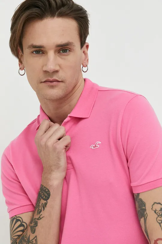 różowy Hollister Co. polo Męski