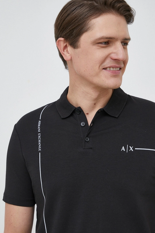 czarny Armani Exchange polo Męski