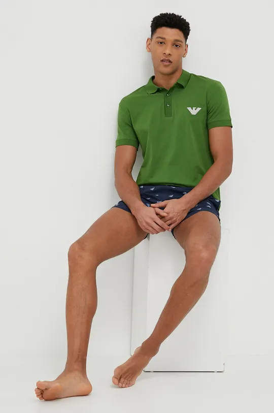 Πιτζάμα πόλο Emporio Armani Underwear πράσινο