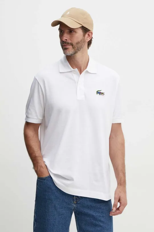 white Lacoste cotton polo shirt x Netflix Men’s