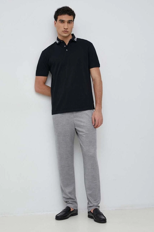 Emporio Armani polo bawełniane granatowy