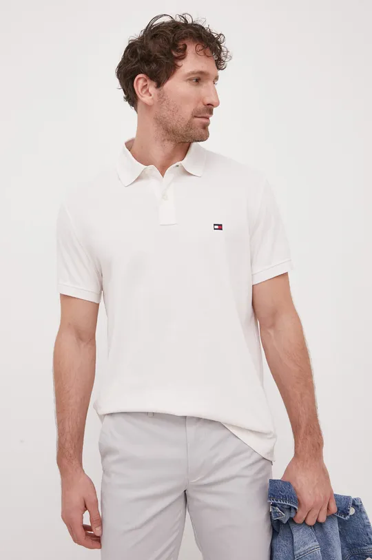 λευκό Βαμβακερό μπλουζάκι πόλο Tommy Hilfiger x Shawn Mendes Ανδρικά