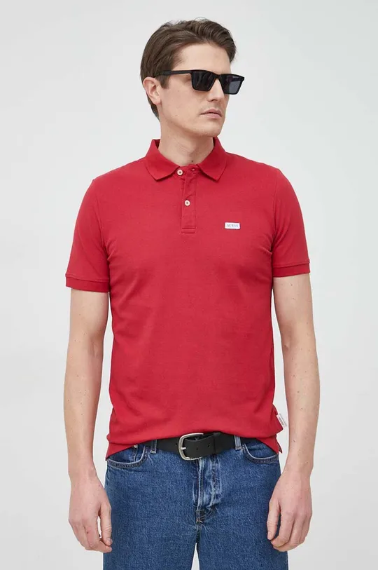 červená Polo tričko Guess Pánský