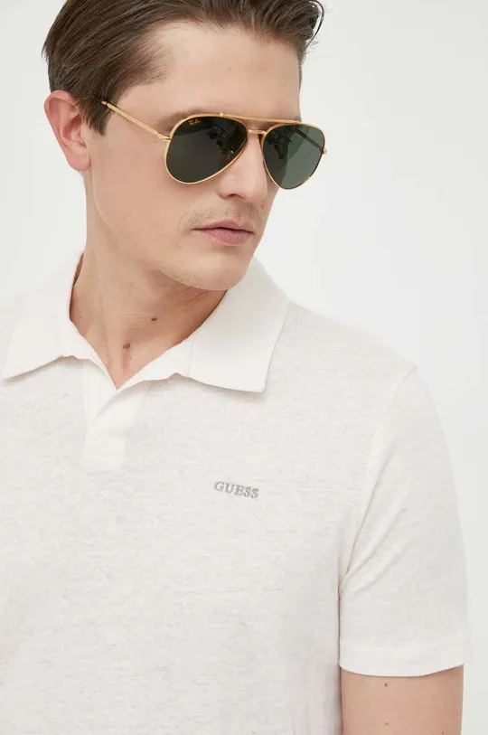 beżowy Guess polo