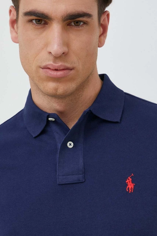 tmavomodrá Bavlnené polo tričko Polo Ralph Lauren Pánsky