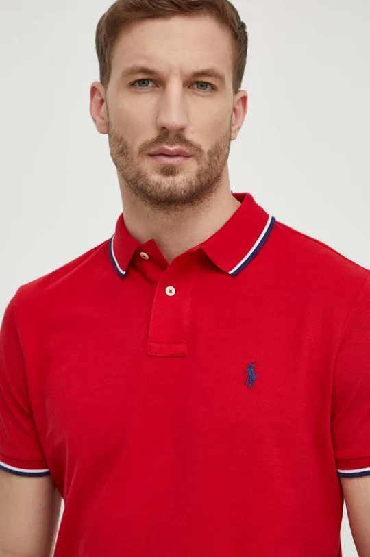 červená Bavlnené polo tričko Polo Ralph Lauren Pánsky