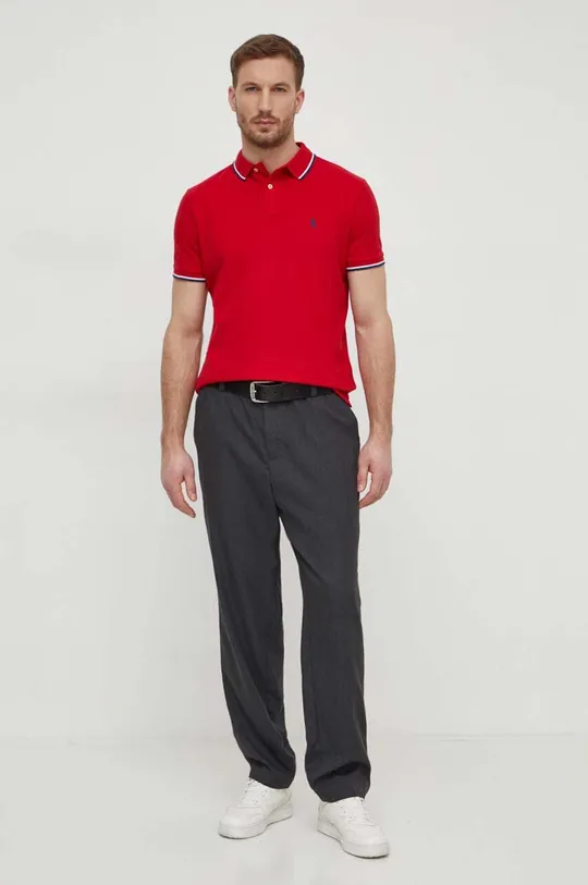 Bavlnené polo tričko Polo Ralph Lauren červená