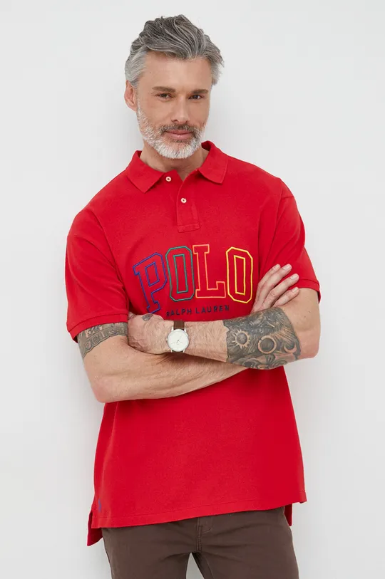 piros Polo Ralph Lauren pamut póló