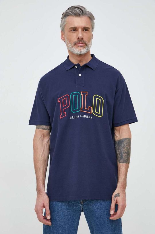 Bavlněné polo tričko Polo Ralph Lauren námořnická modř