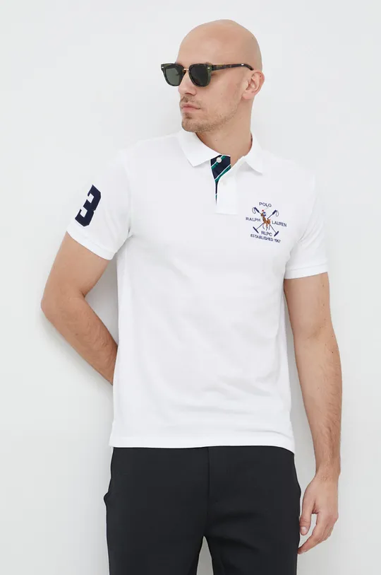 λευκό Βαμβακερό μπλουζάκι πόλο Polo Ralph Lauren