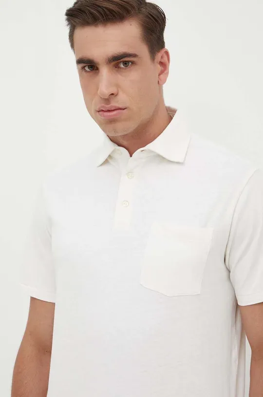 béžová Polo tričko s prímesou ľanu Polo Ralph Lauren Pánsky