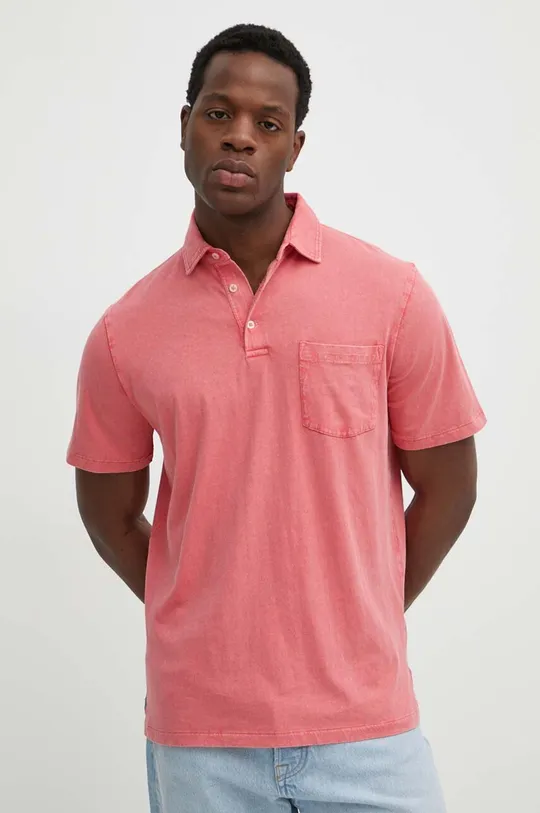 ružová Polo tričko s prímesou ľanu Polo Ralph Lauren Pánsky