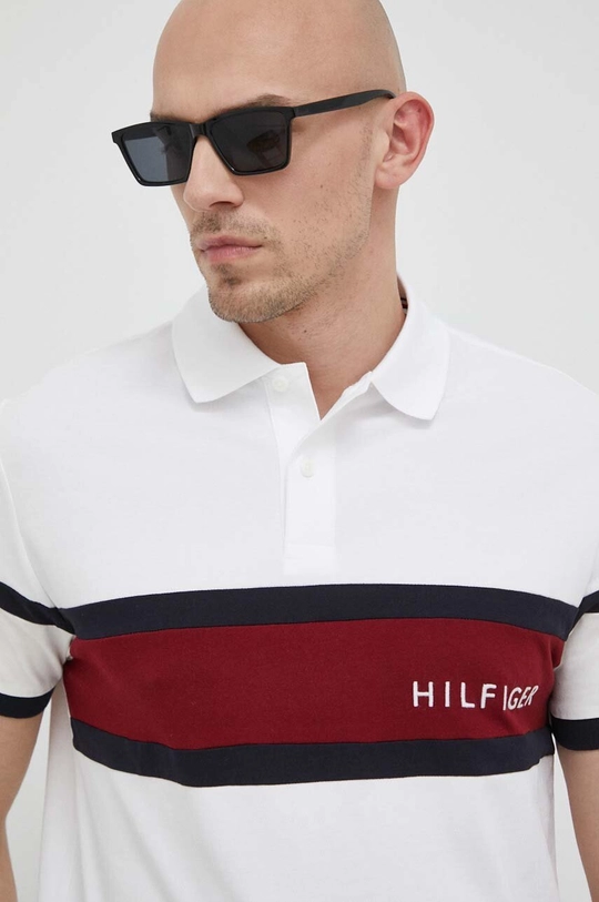 fehér Tommy Hilfiger pamut póló