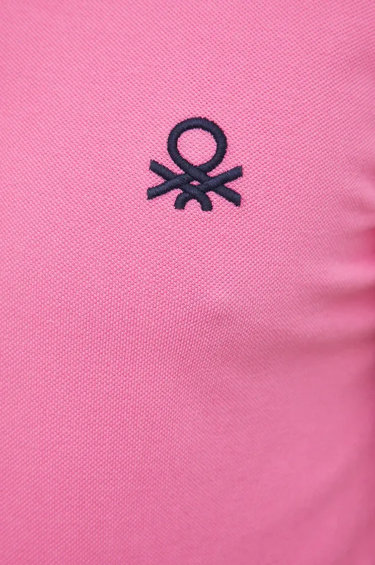 růžová Bavlněné polo tričko United Colors of Benetton