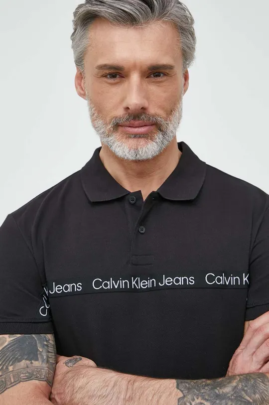 μαύρο Πόλο Calvin Klein Jeans Ανδρικά