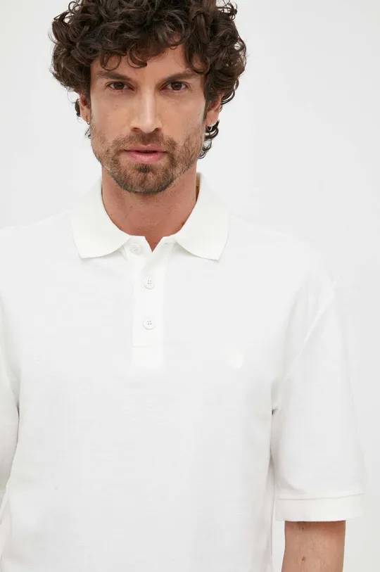 λευκό Βαμβακερό μπλουζάκι πόλο United Colors of Benetton