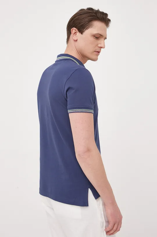 Βαμβακερό μπλουζάκι πόλο Geox μπλε