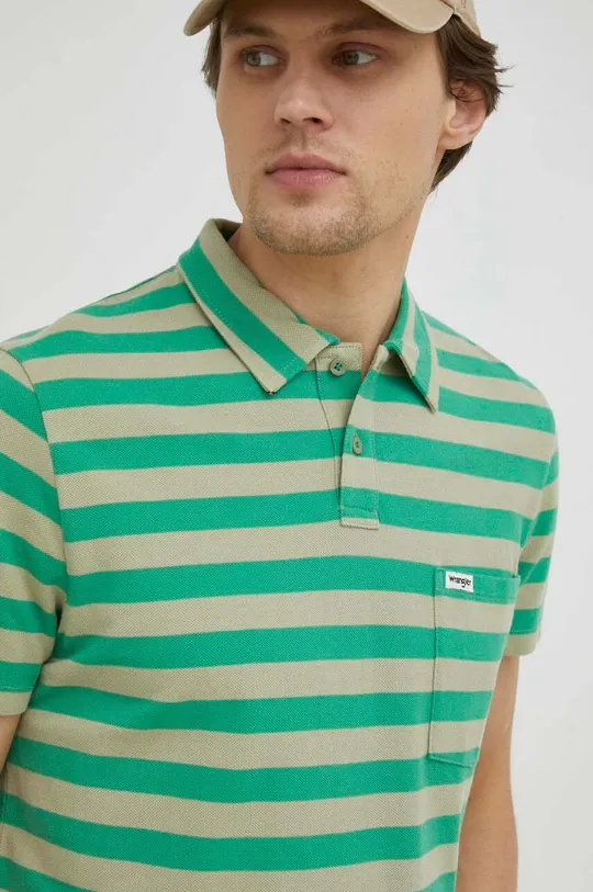 πράσινο Βαμβακερό μπλουζάκι πόλο Wrangler