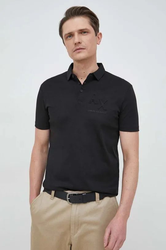 czarny Armani Exchange polo Męski