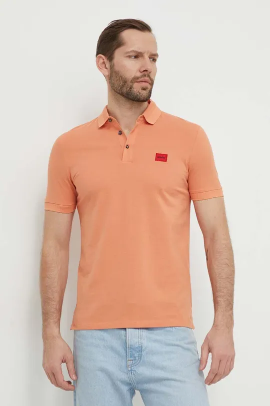narančasta Pamučna polo majica HUGO Muški
