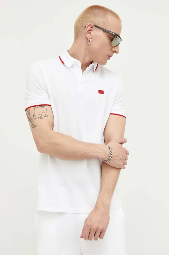 λευκό Βαμβακερό μπλουζάκι πόλο HUGO