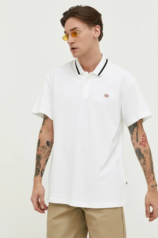 λευκό Βαμβακερό μπλουζάκι πόλο Dickies