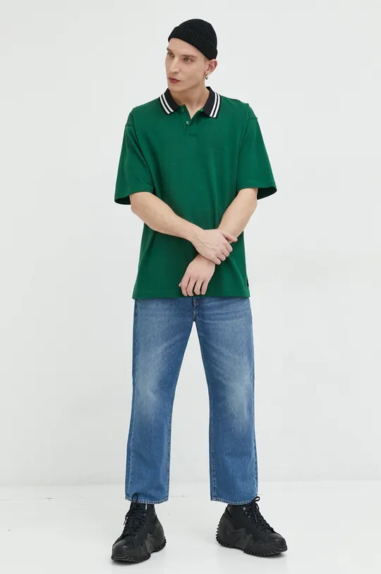 πράσινο Βαμβακερό μπλουζάκι πόλο Vans Ανδρικά