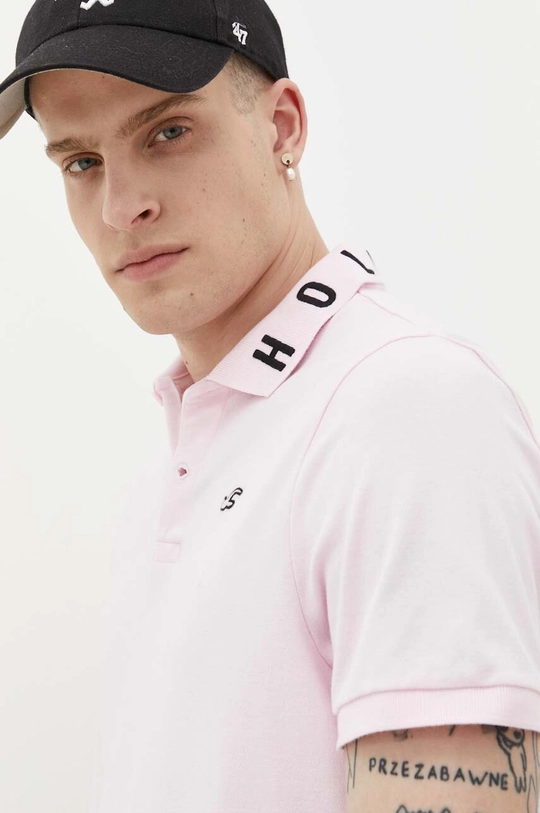 różowy Hollister Co. polo Męski