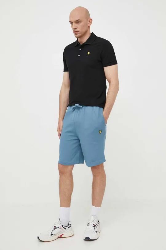 Lyle & Scott polo bawełniane czarny