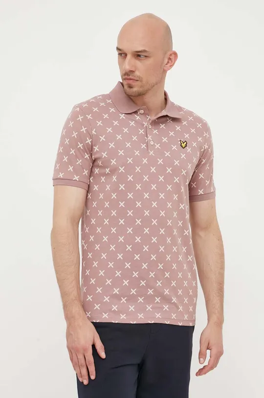 roza Bombažen polo Lyle & Scott Moški