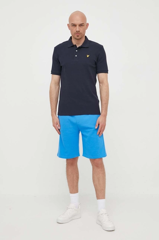 Polo majica Lyle & Scott mornarsko plava