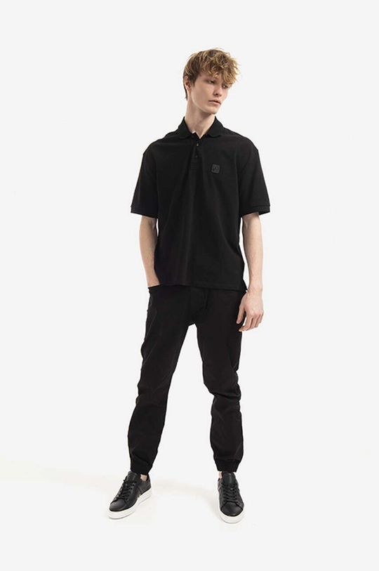 Neil Barett cotton polo shirt Music Bolt Polo black