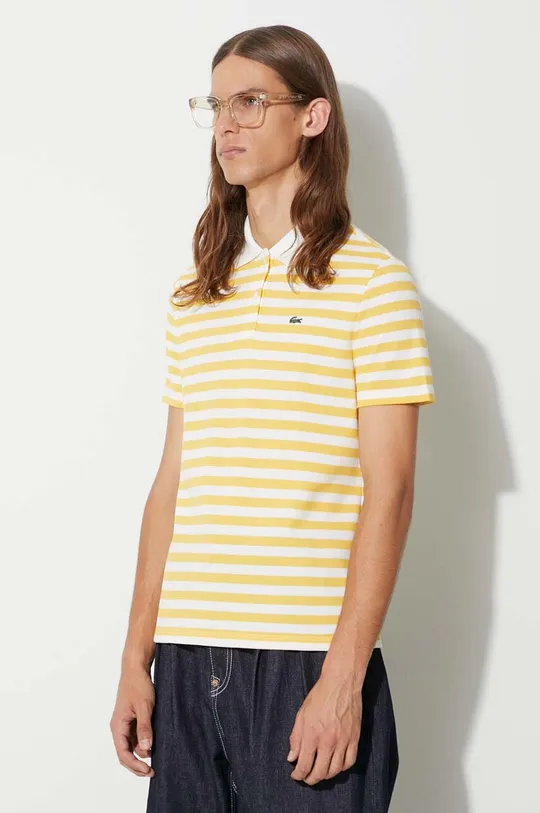 yellow Lacoste cotton polo shirt