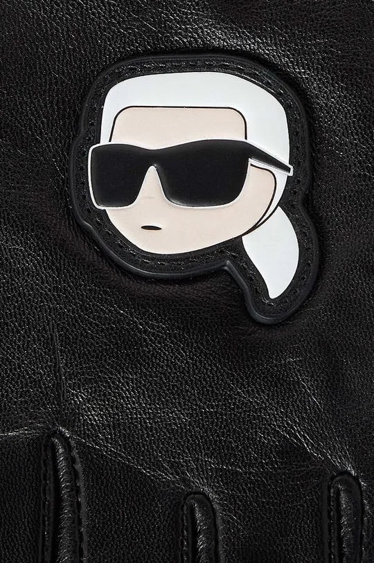 чёрный Кожаные митенки Karl Lagerfeld