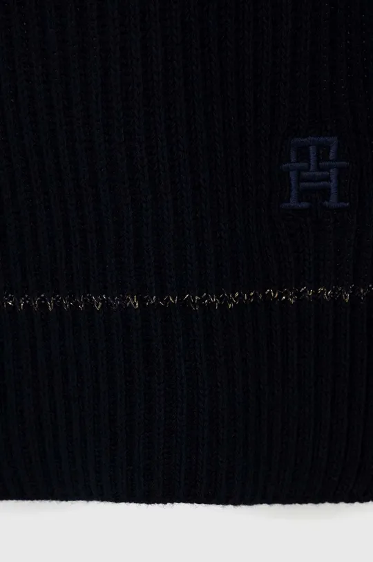 Kratki šal s primjesom vune Tommy Hilfiger mornarsko plava