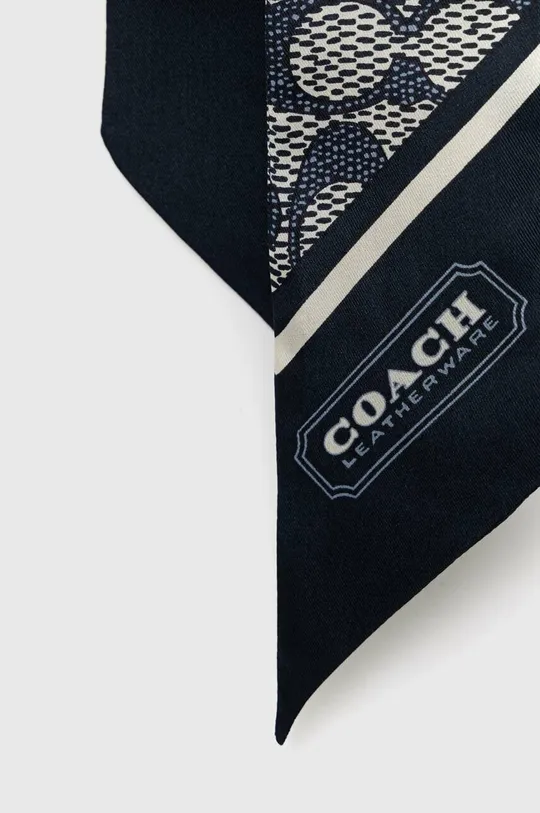 Шелковый платок на шею Coach тёмно-синий