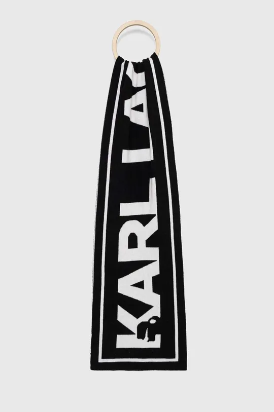 črna Šal s primesjo volne Karl Lagerfeld Unisex