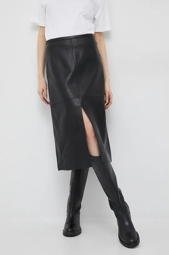 crna Kožna suknja Calvin Klein Ženski