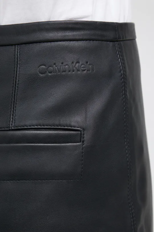 чёрный Кожаная юбка Calvin Klein