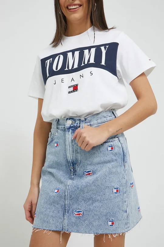 niebieski Tommy Jeans spódnica jeansowa Damski