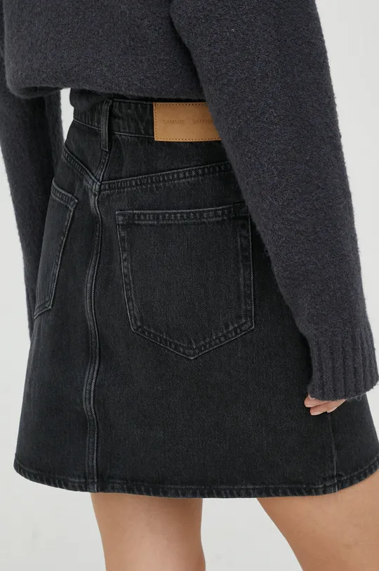 Samsoe Samsoe spódnica jeansowa Norma 80 % Bawełna, 20 % Bawełna z recyklingu