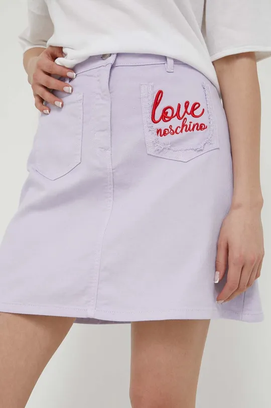 Love Moschino spódnica jeansowa fioletowy