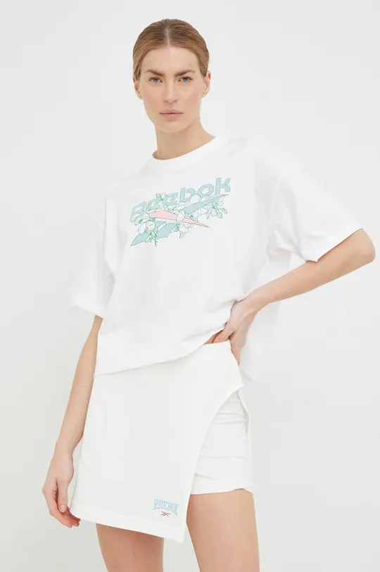 Βαμβακερή φούστα Reebok Classic λευκό