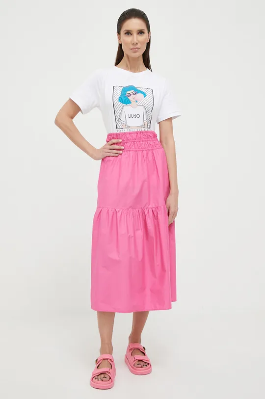 Liu Jo spódnica bawełniana fioletowy