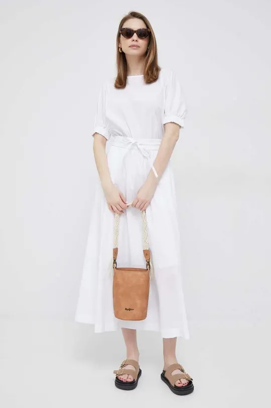 Φούστα DKNY λευκό